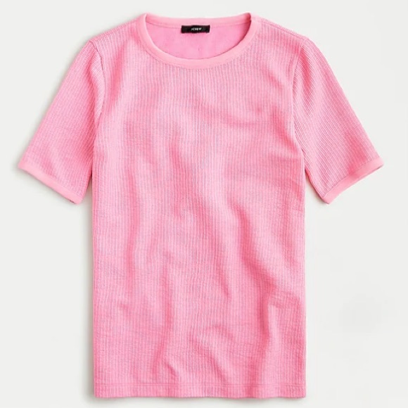 J. Crew Tops - NWOT J. Crew pink waffle top